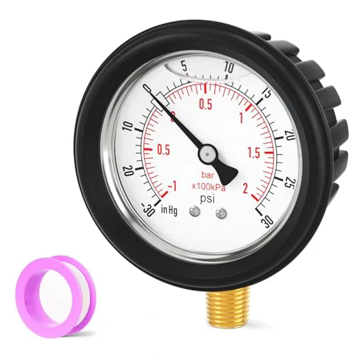 Responsible 30 30PSI Stainless Steel Liquid Filled Pressure Gauge Minimalist