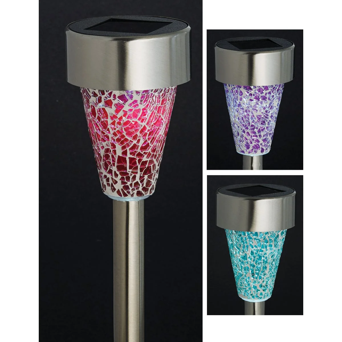 Artisan Outdoor Expressions Green Red or Purple 2.10 Lumens Stainless Steel Solar Path Light Lightweight