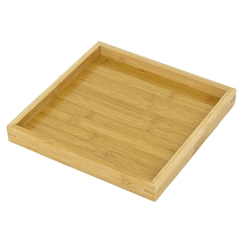 Dependable Natural Bamboo Serving Tray Platter 9.75 x 9.75 Square High-Quality