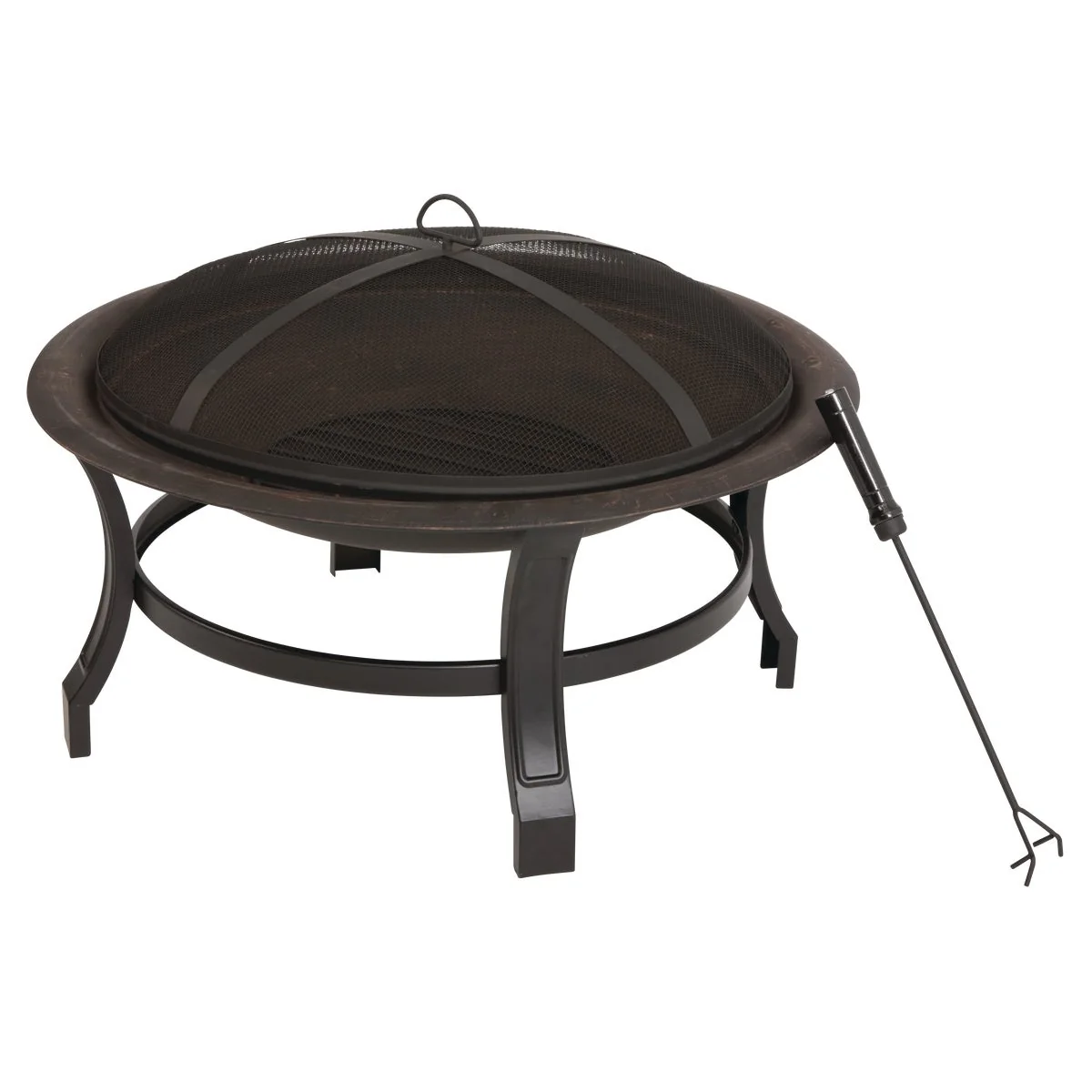 Stylish Outdoor Expressions 30 In. Antique Bronze Round Steel Fire Pit Fine Crafted