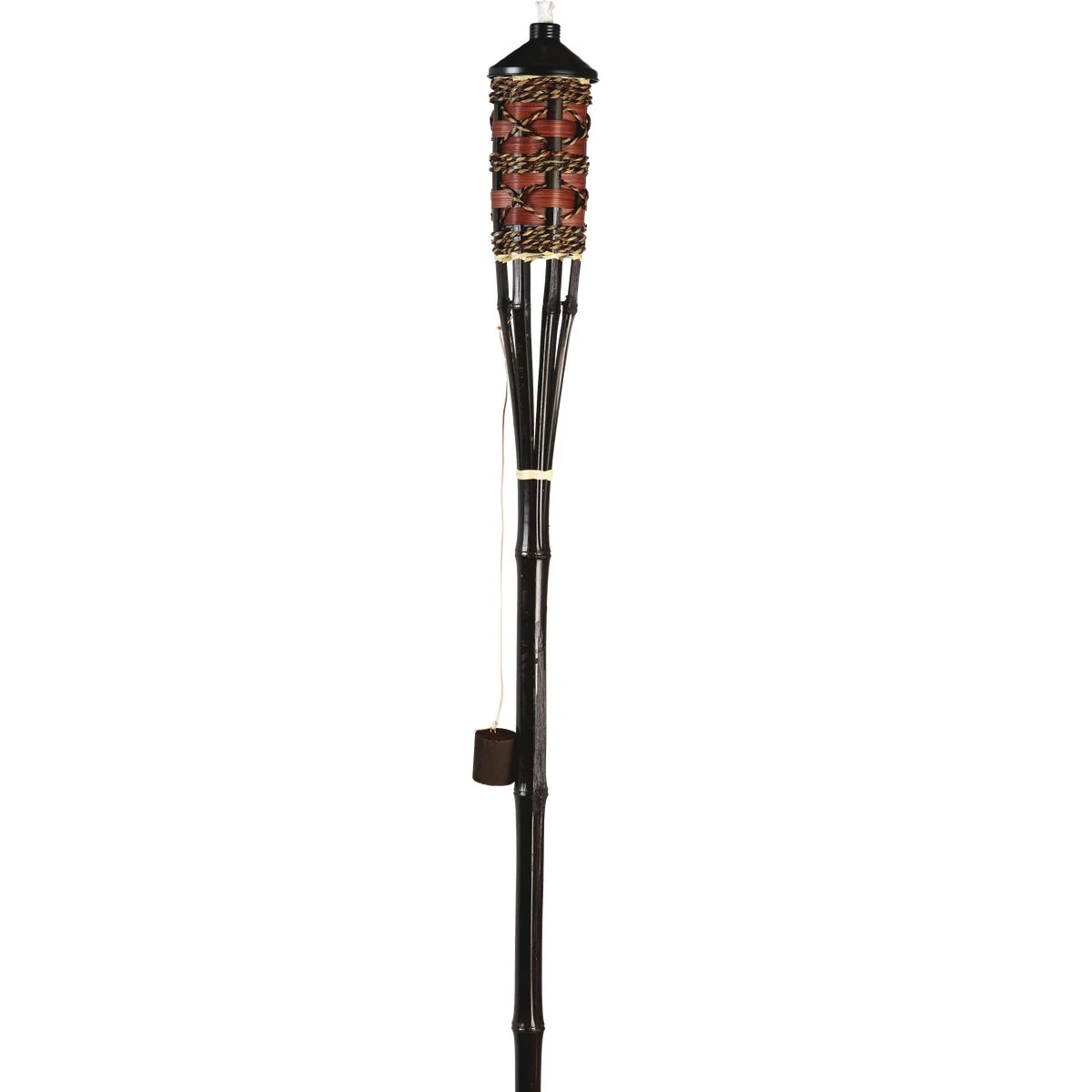 Responsible Outdoor Expressions 60 In. Brown Bamboo Patio Torch with Rattan Weave Fine Crafted