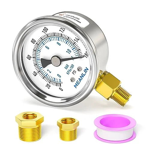 Carefully Designed 0 160Psi Dry Pressure Gauge Stainless Steel 1 Easy-to-Use