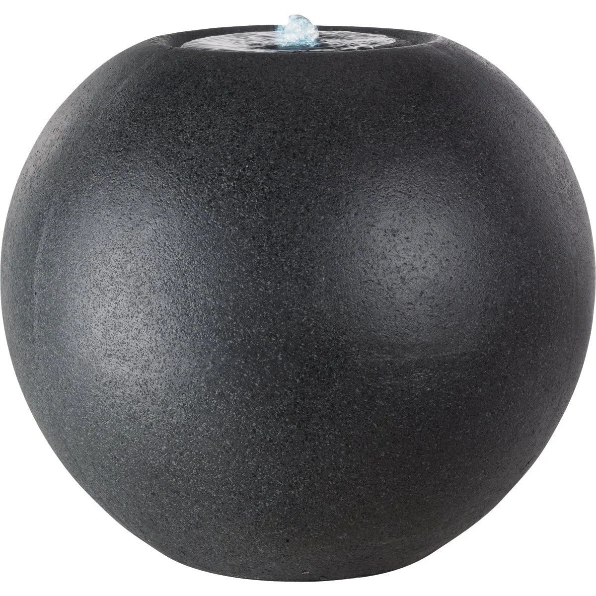 Reusable Lumineo Black GRC Round Ball Fountain Refined