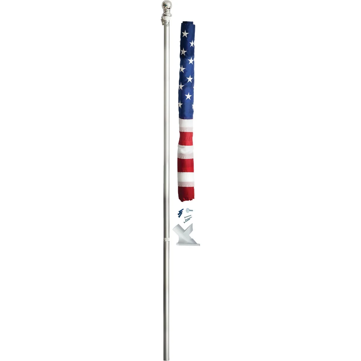 Easy-to-Use Valley Forge 2.5 Ft. x 4 Ft. Nylon American Flag 5 Ft. Spinning Pole Kit Advanced