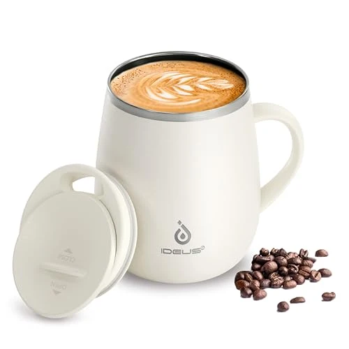 Soft 16 oz Insulated Coffee Mug with Lid and Handle Smooth
