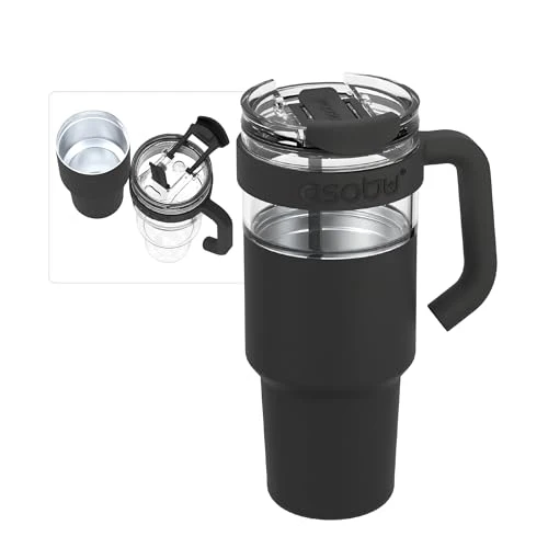 Genuine Extra Large Travel Explorer Tumbler for Hot and Cold with Stainless Steel Removable Coffee Mug Sleeve Premium