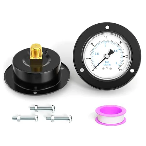 Consistent 0 30PSI Black Front Flange Panel Mount Green