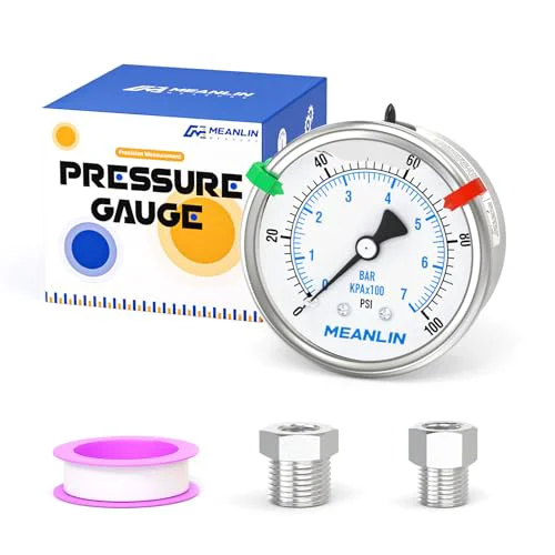 Durable 0 100Psi Stainless Steel Liquid Filled Pressure Gauge 2.5 FACE DIAL 1 Environmentally Friendly