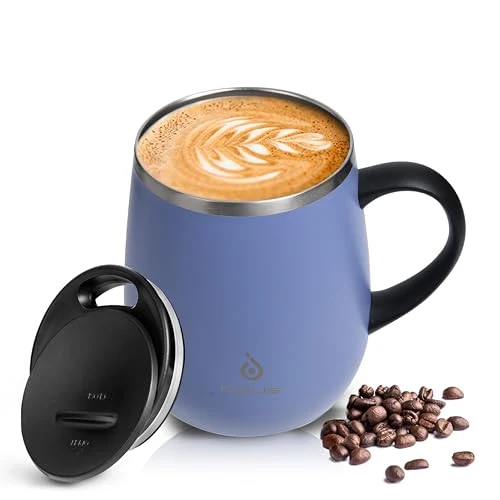 Superior 16 oz Insulated Coffee Mug with Lid and Handle Traditional
