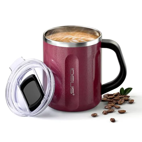 Sophisticated 16 oz Insulated Coffee Mug with Lid and Handle Casual
