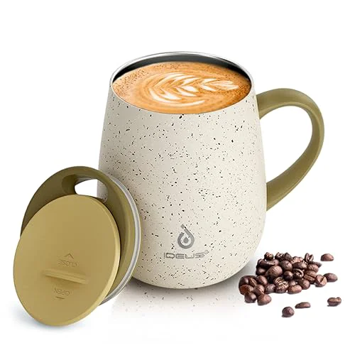 Pure 16 oz Insulated Coffee Mug with Lid and Handle Effective