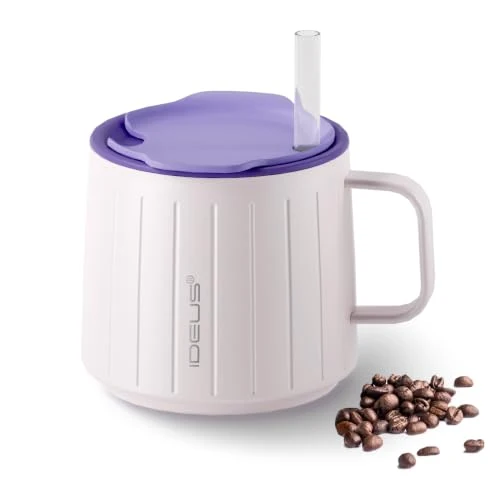 Proven 14 oz Insulated Coffee Mug with Lid and Straw Premium Material