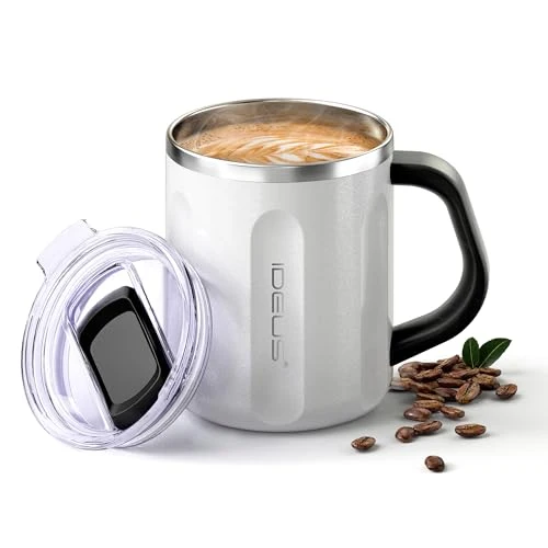 Long-Lasting 16 oz Insulated Coffee Mug with Lid and Handle Traditional