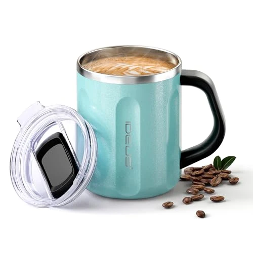 User-Friendly 16 oz Insulated Coffee Mug with Lid and Handle Effective