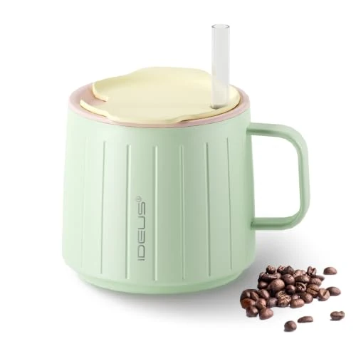 Flexible 14 oz Insulated Coffee Mug with Lid and Straw Specialty