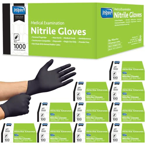Carefully Designed Black Nitrile Gloves 1000 Count Exclusive