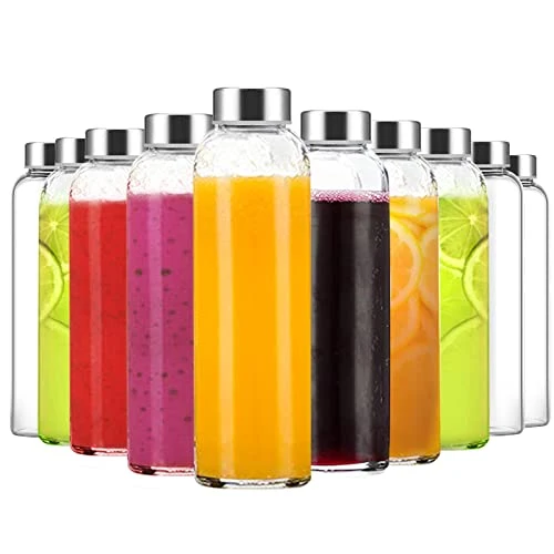 Smooth Clear Glass Bottles with Lids Luxury