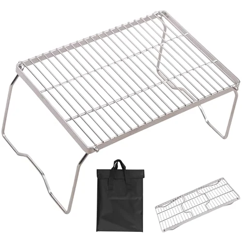 Consistent 17 Large Folding Campfire Grill 304 Stainless Steel Grate Dependable