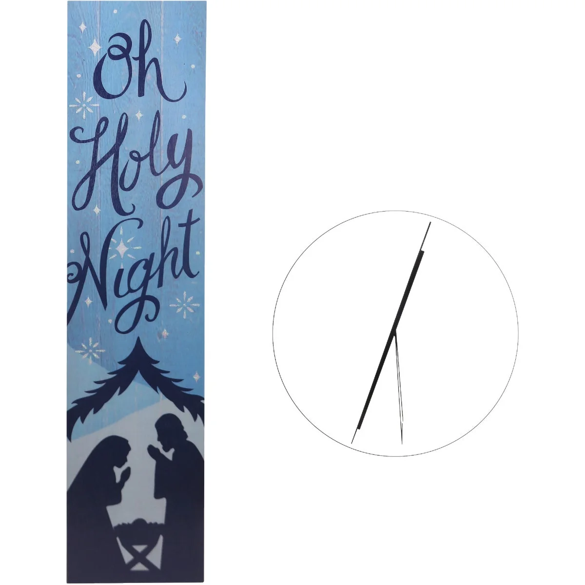 Casual Alpine 1 In. W. x 42 In. H. x 8 In. L. Oh Holy Night Porch Greeter Sign with Easel Sophisticated