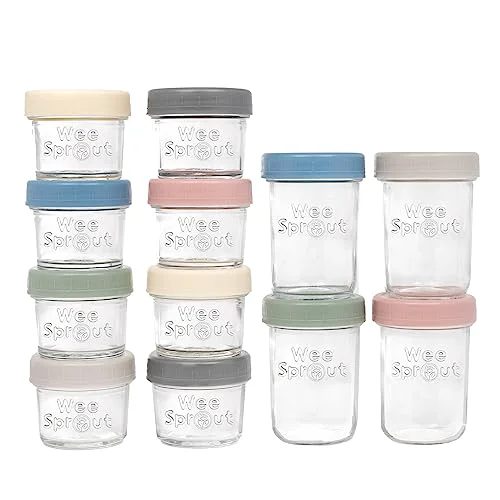Consistent Glass Baby Food Storage Jars w 12 Count Fast
