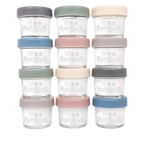 Pure Glass Baby Food Storage Jars w 12 Count Verified