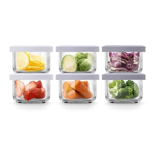 Exclusive Glass Baby Food Storage Containers 6 Count Soft