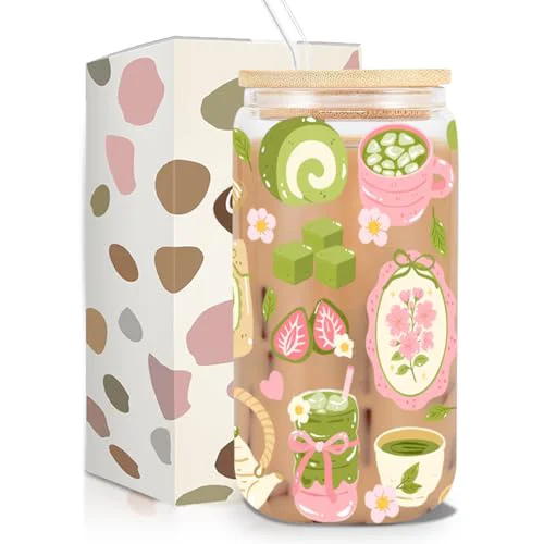 Practical Matcha Girly Glass Cup Healthy