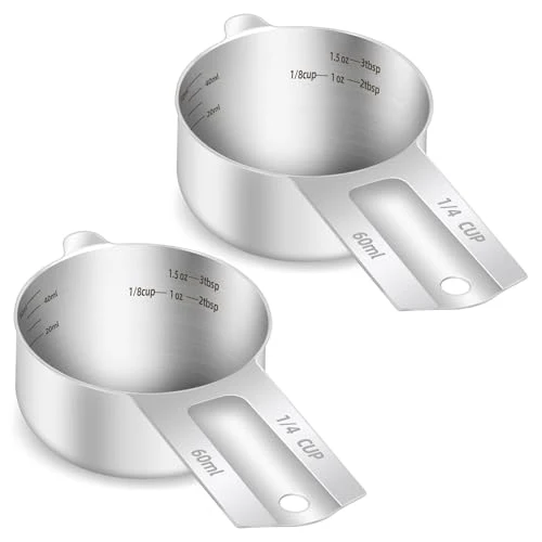 Fashionable 2PCS 1 4Cup 60ml 2oz Measuring Cup Etched Inner Scale Measure Scoop 2 Count Durable