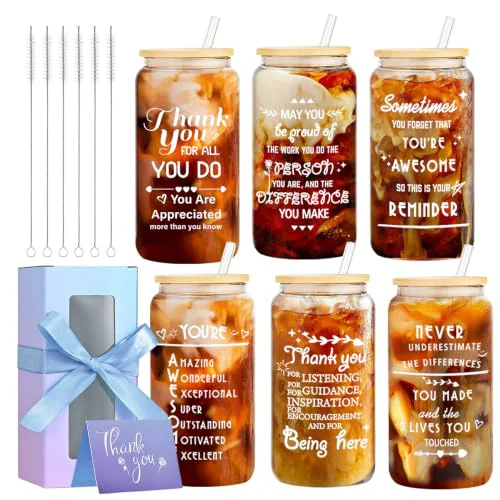 User-Friendly 6 Pack Employee Thank You Gifts Glass Cups 6 Count Dependable
