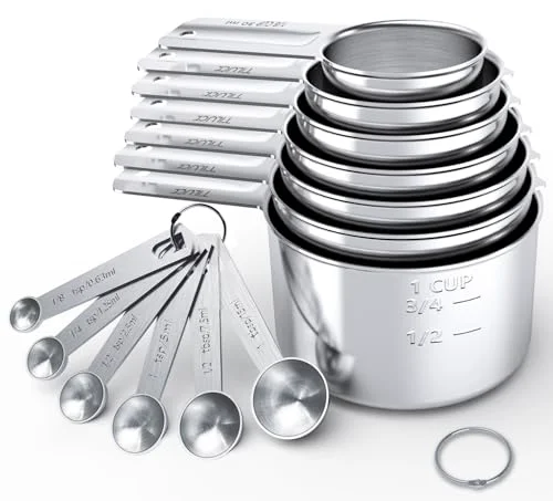 Professional Stainless Steel Measuring Cups Spoons Set 11 Count Versatile