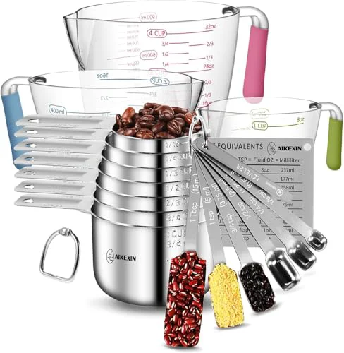Premium 20 PCS Measuring Cups Spoons Set 20 Count Secure