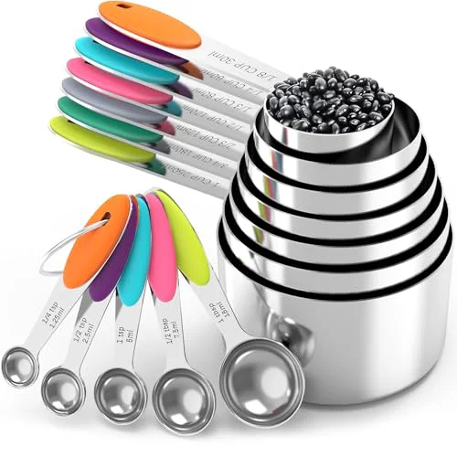 Stylish Nesting Measuring Cups and Spoons Set Classic