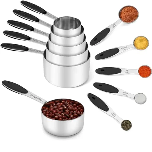 Modern Measuring Cups and Spoons Set 304 Stainless Steel 10 Functional