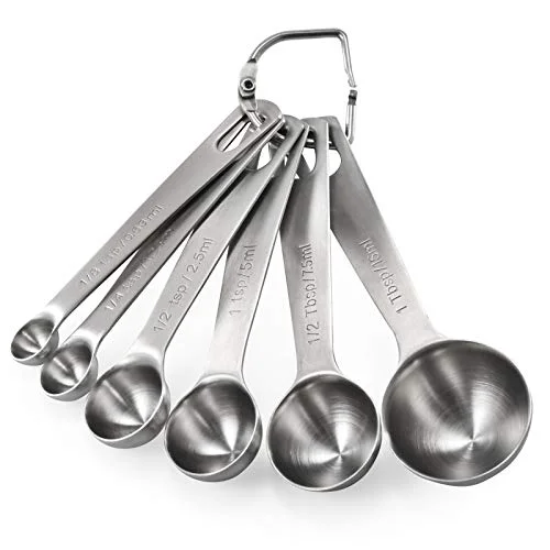 High-End 18 8 Stainless Steel Measuring Spoons Set of 6 Fine
