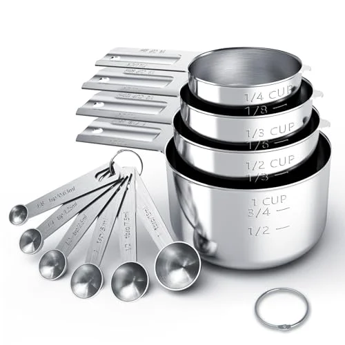 Superior Stainless Steel Measuring Cups Spoons Set Green
