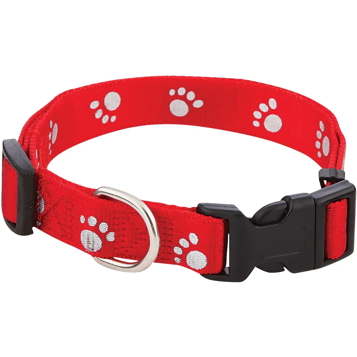 High-Performance Westminster Pet Ruffin’ it Reflective 14 In. to 20 In. Nylon Paw Print Dog Collar High-Quality