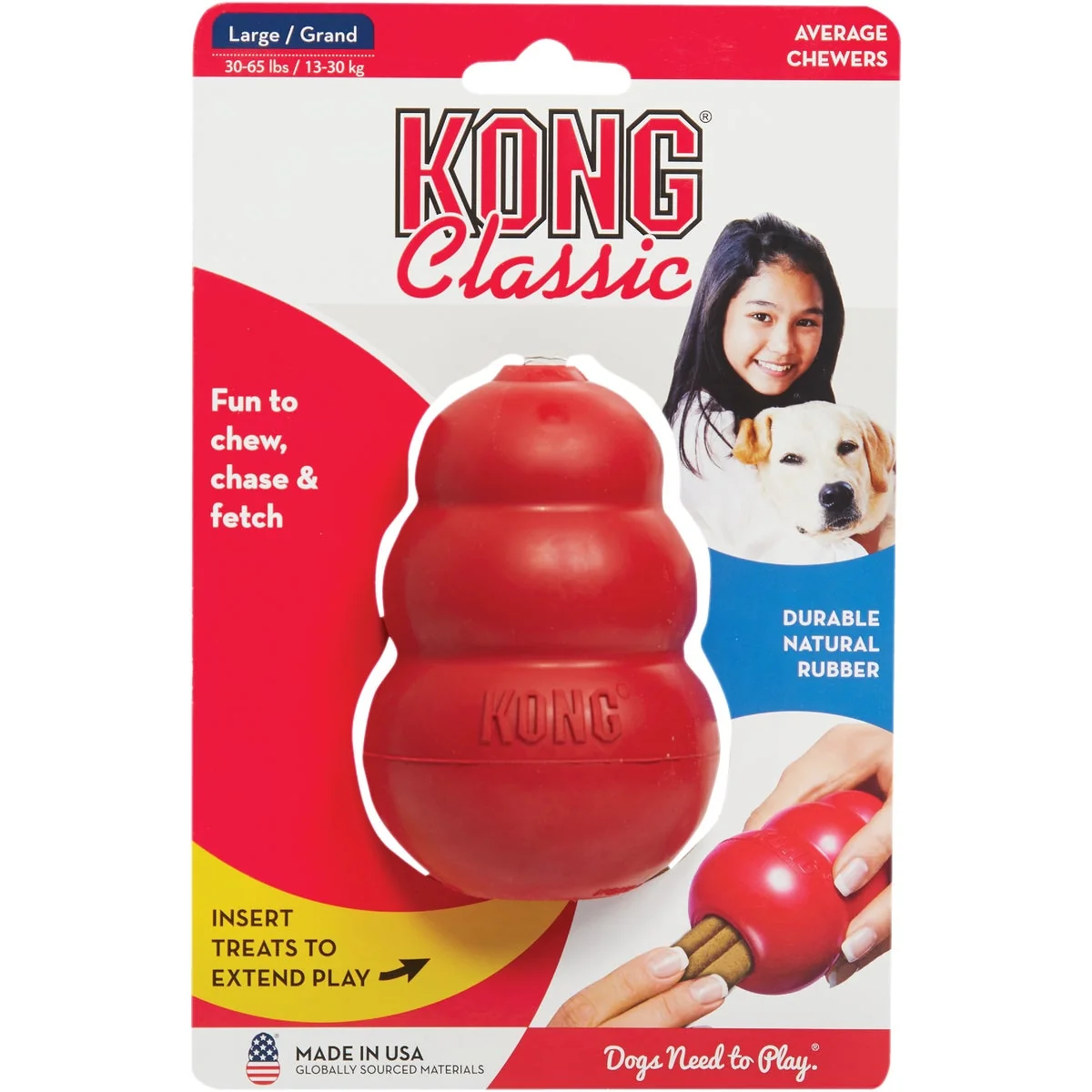 Advanced Kong Classic Dog Chew Toy 30 to 60 Lb. Fine Crafted