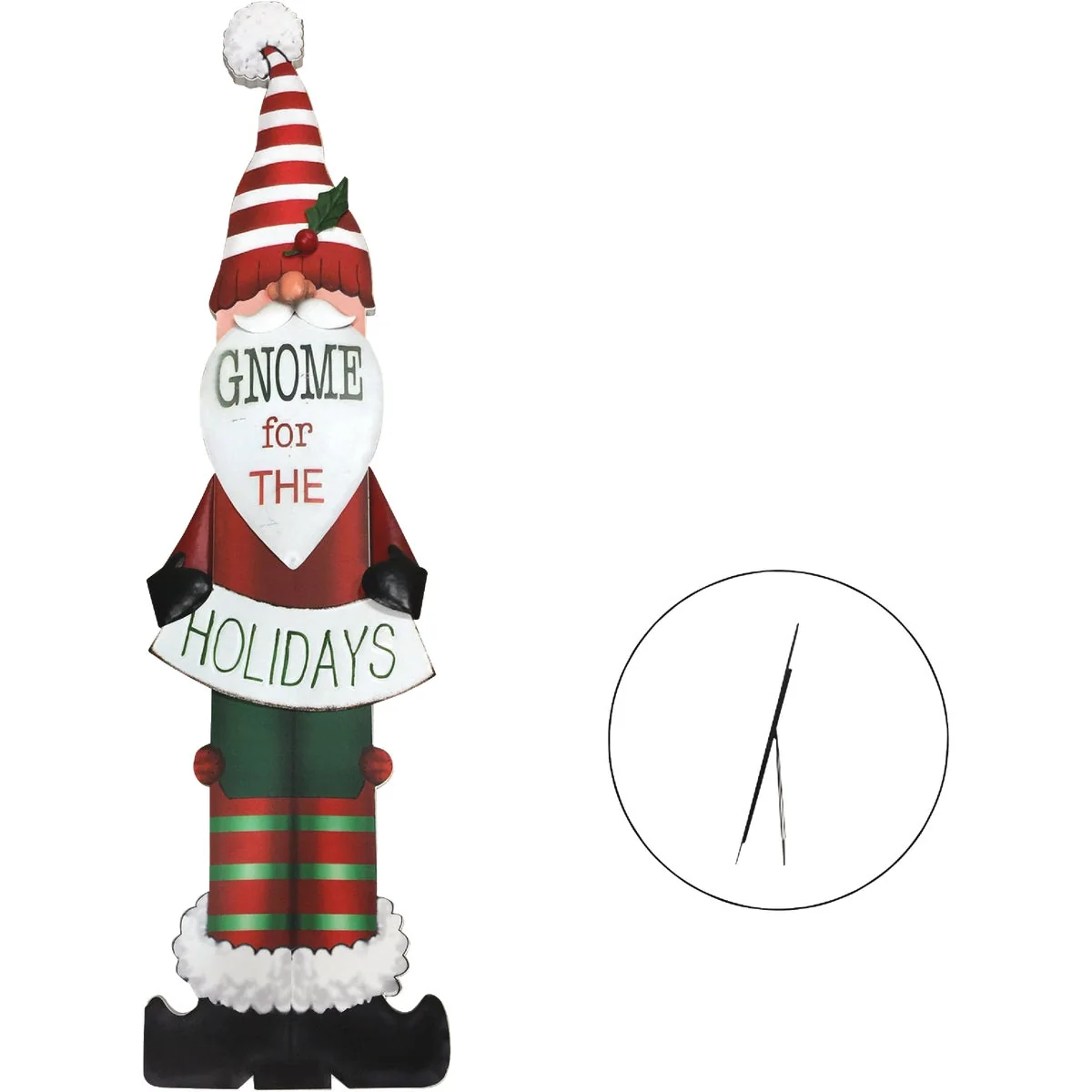 Solid Alpine 2 In. W. x 47 In. H. x 11 In. L. Gnome for the Holidays Porch Greeter Sign with Easel Traditional
