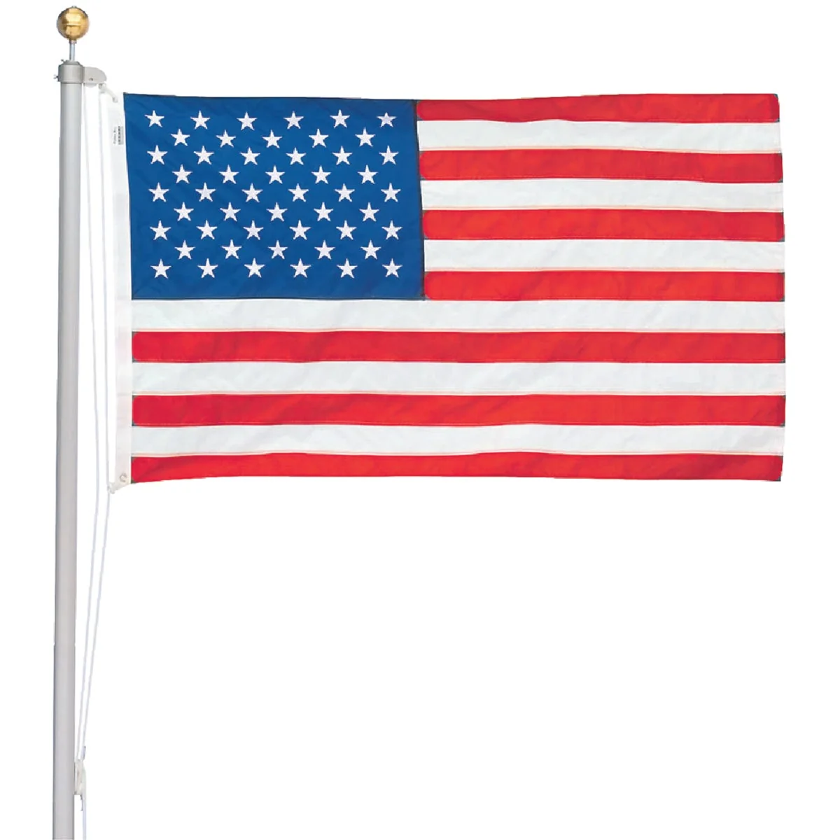 Environmentally Friendly Valley Forge 3 Ft. x 5 Ft. Nylon American Flag 20 Ft. Pole Kit Crafted