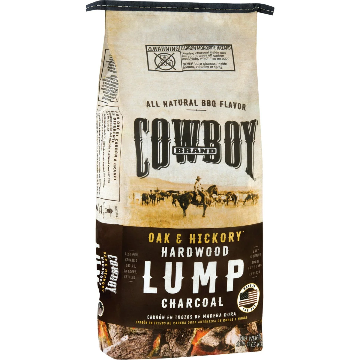 Convenient Cowboy 8 Lb. Natural Lump Charcoal Superior