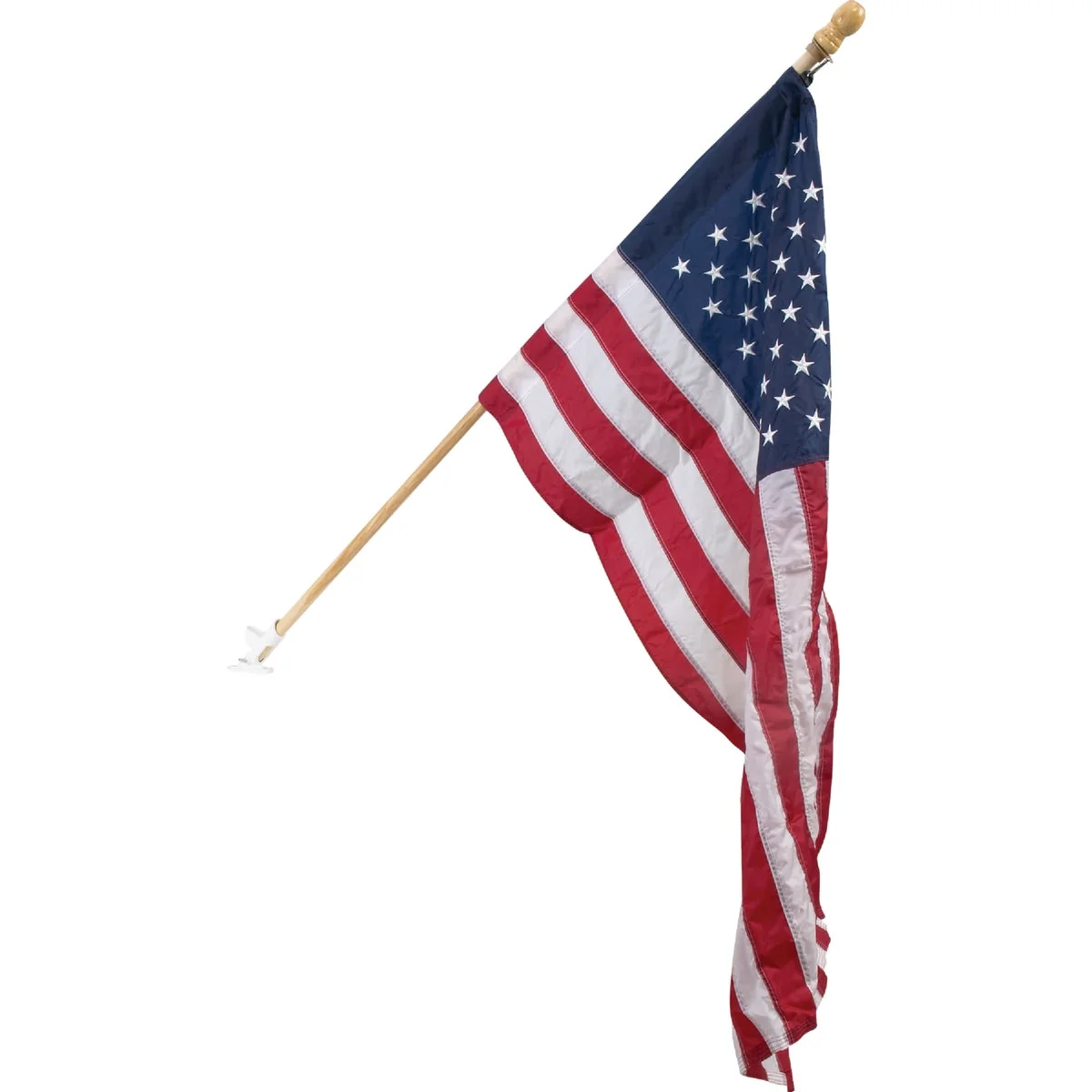 Artisan Valley Forge 2.5 Ft. x 4 Ft. Nylon American Flag 5 Ft. Pole Kit Easy-to-Use