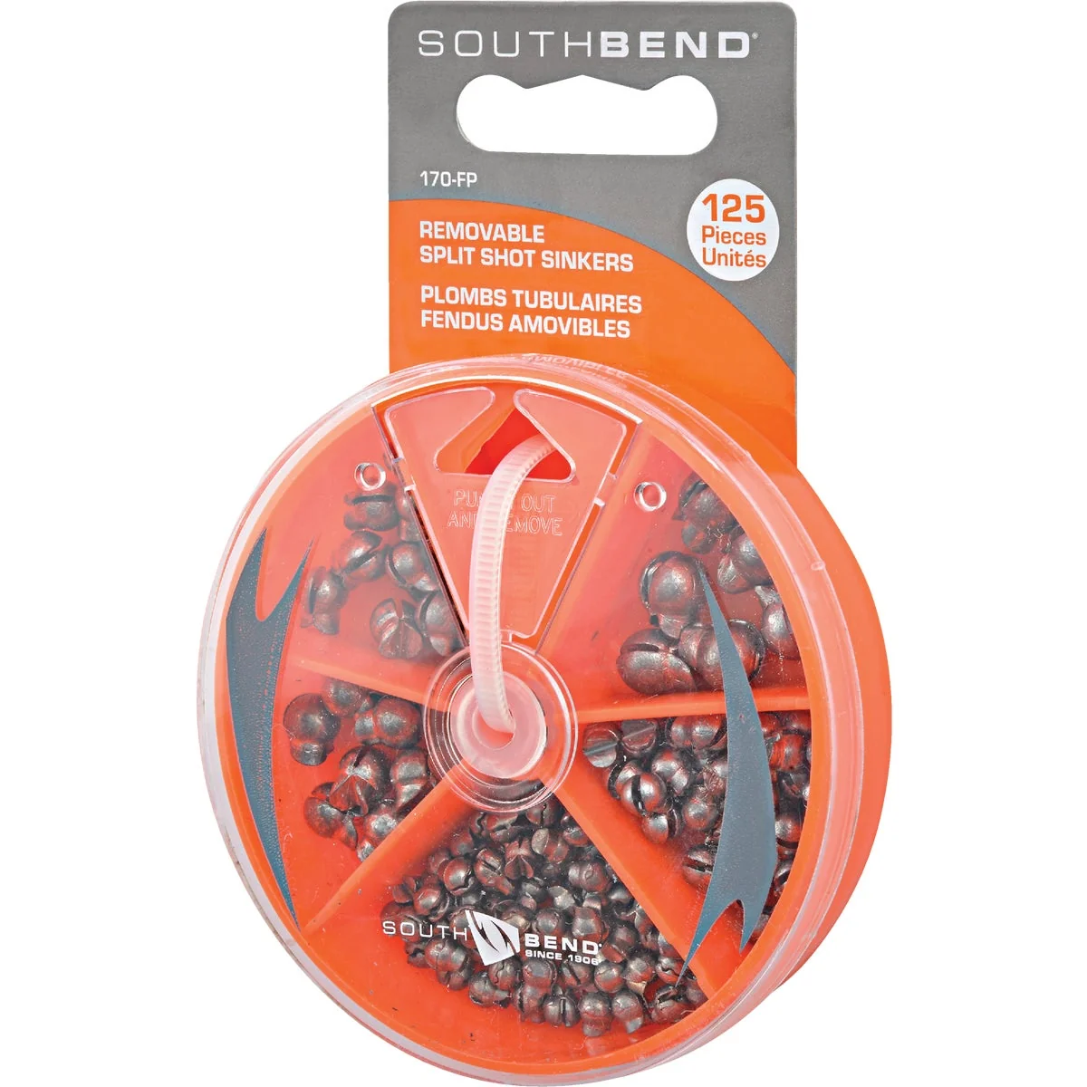 Traditional SouthBend 125-Piece Removable Split Shot Sinker Kit Assortment Fine Crafted