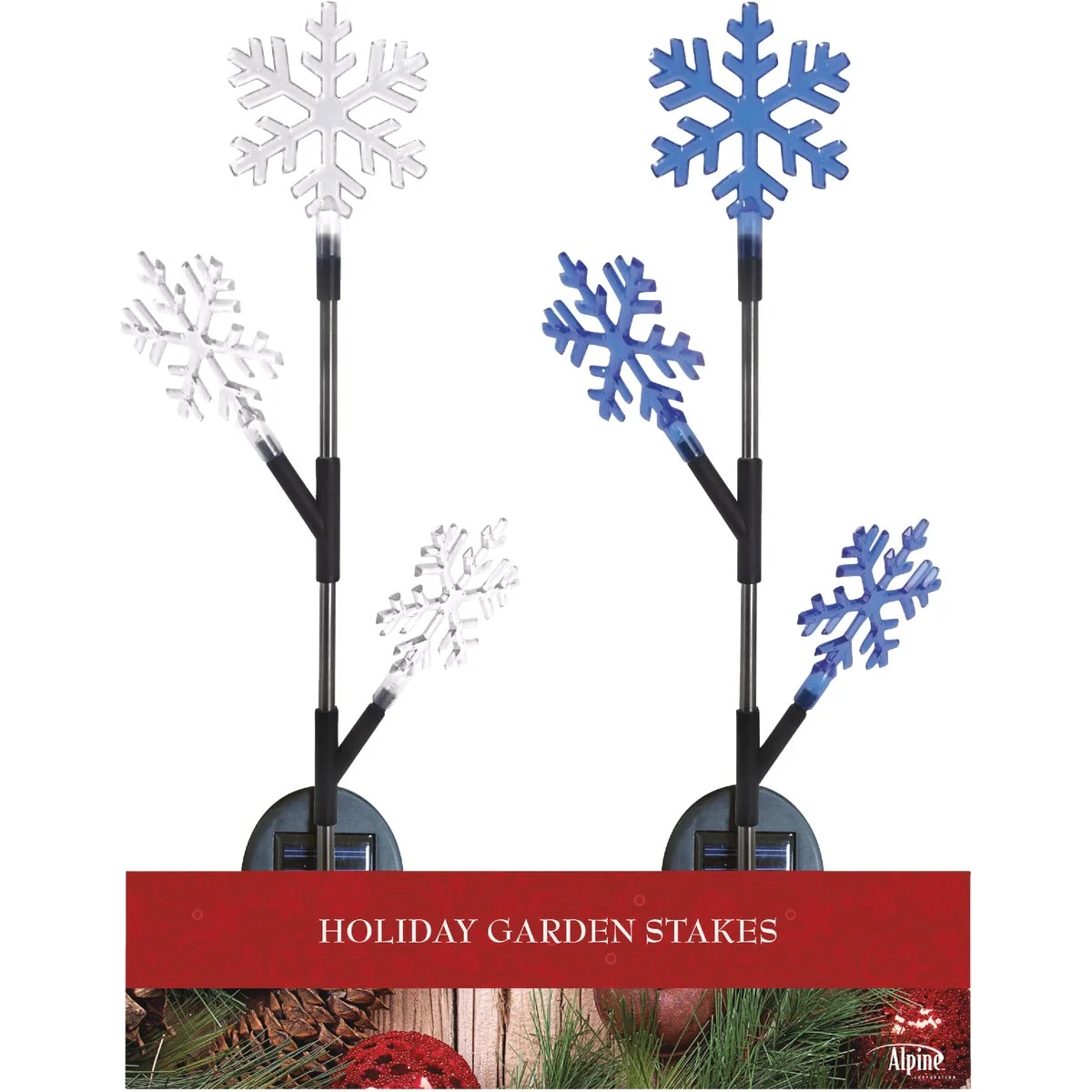 Specialty Alpine 37 In. LED Solar 3-Tier Snowflake Holiday Garden Stake Original Design