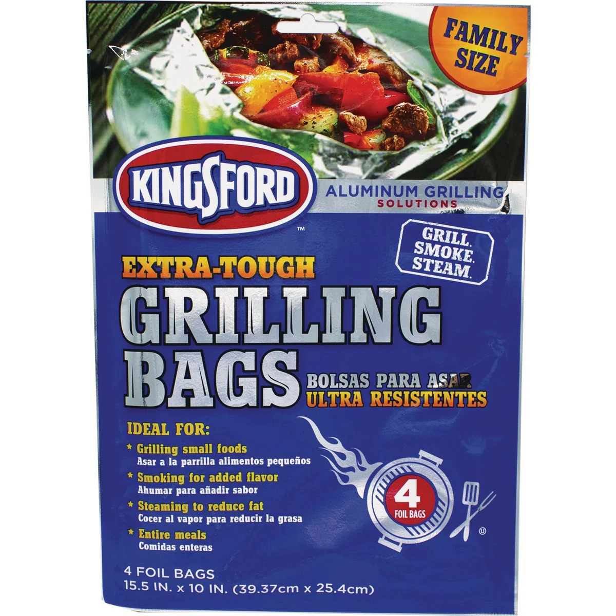 Lightweight Kingsford 15.5 In. x 10 In. Aluminum Foil Grilling Bag 4-Count User-Friendly