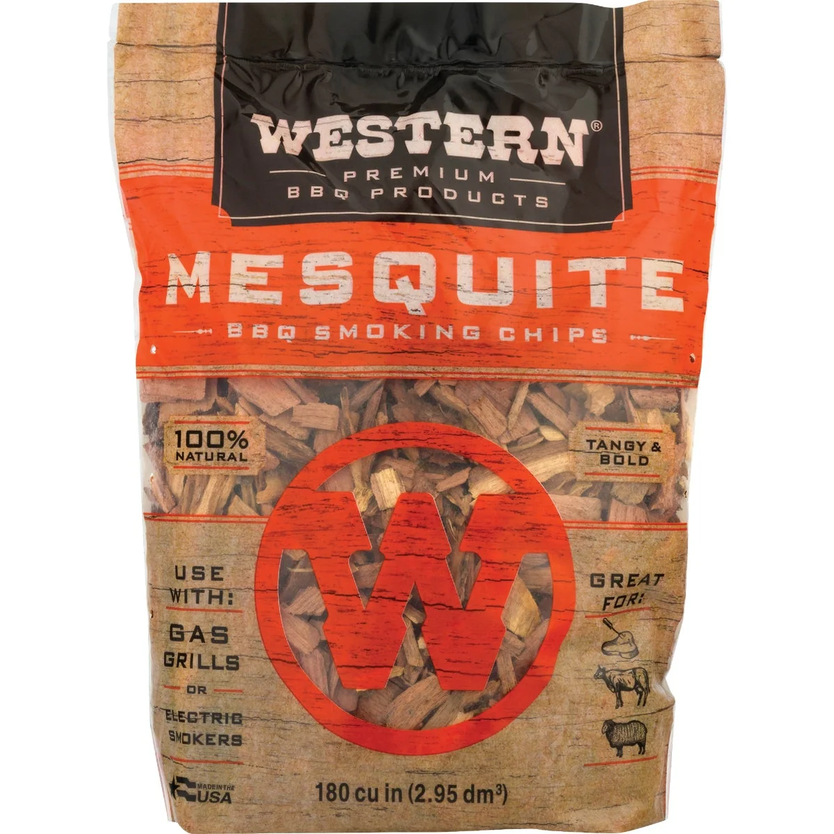 Detailed Western 180 Cu. In. Mesquite Wood Smoking Chips Original