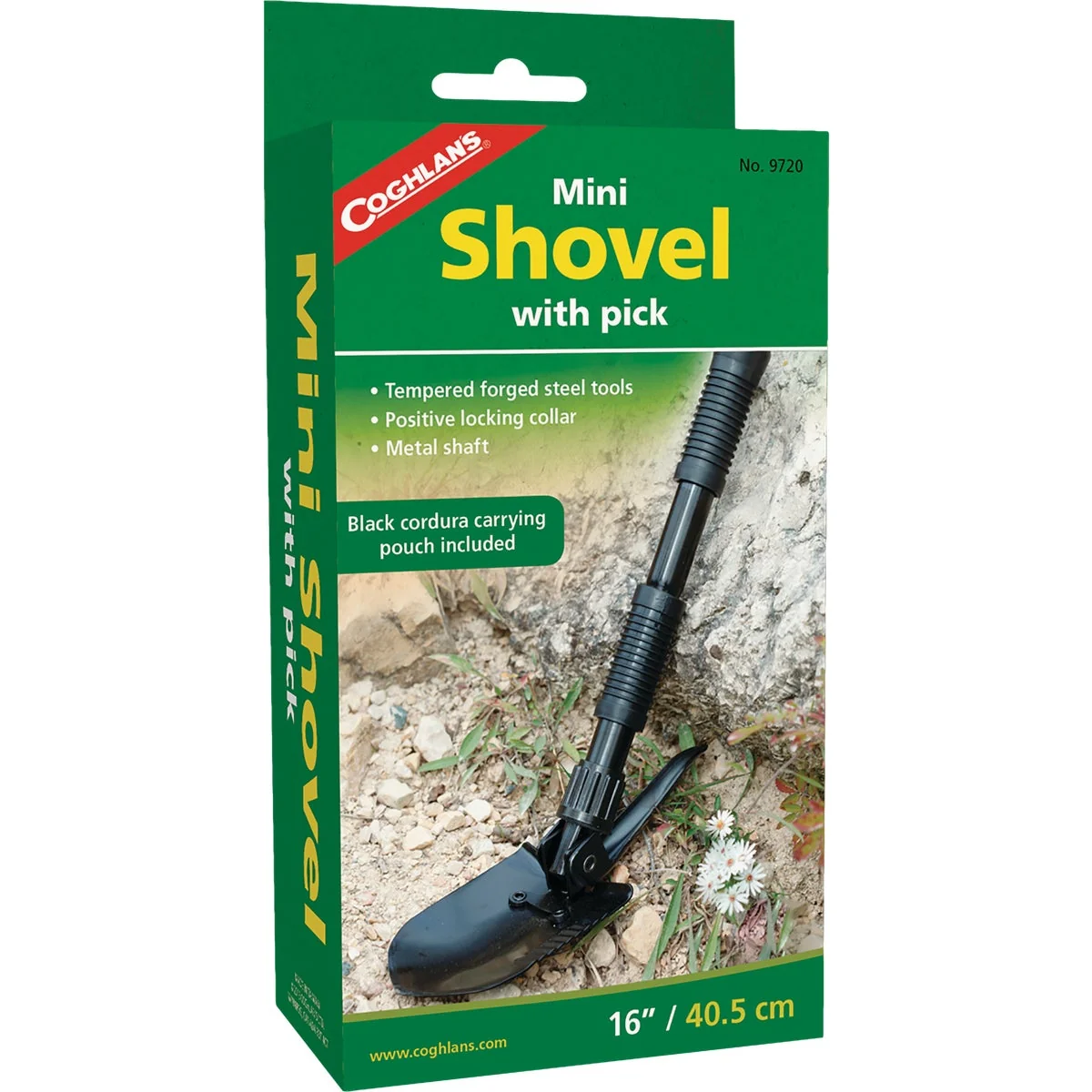 Professional Coghlans Mini Steel Shovel with Pick Sustainable