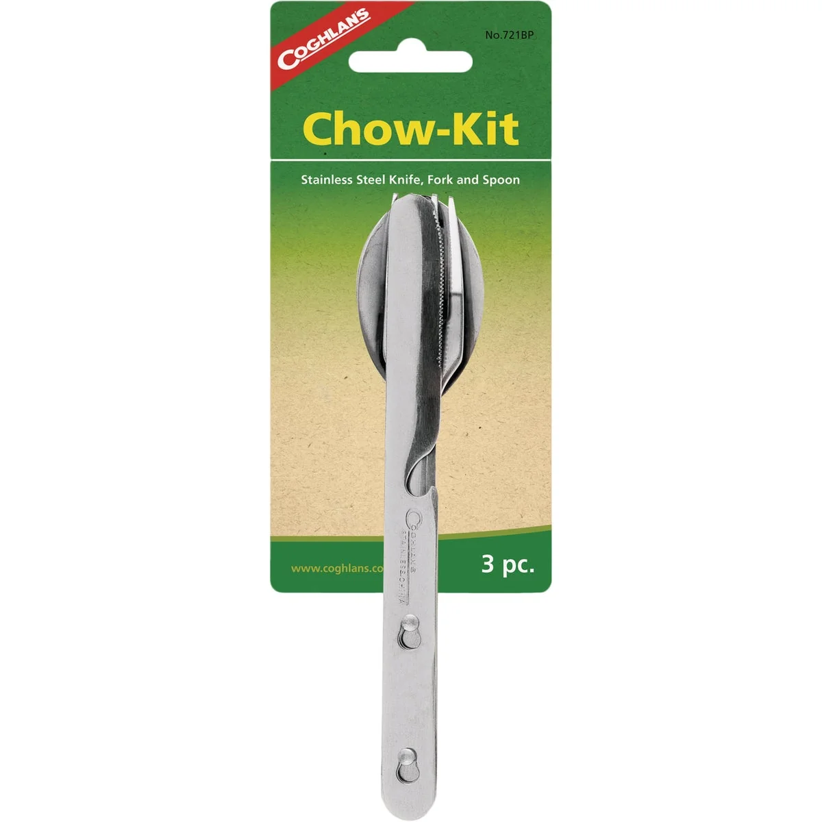 Fine Crafted Coghlans 3-Piece Stainless Steel Knife Fork Spoon Chow Kit Luxury