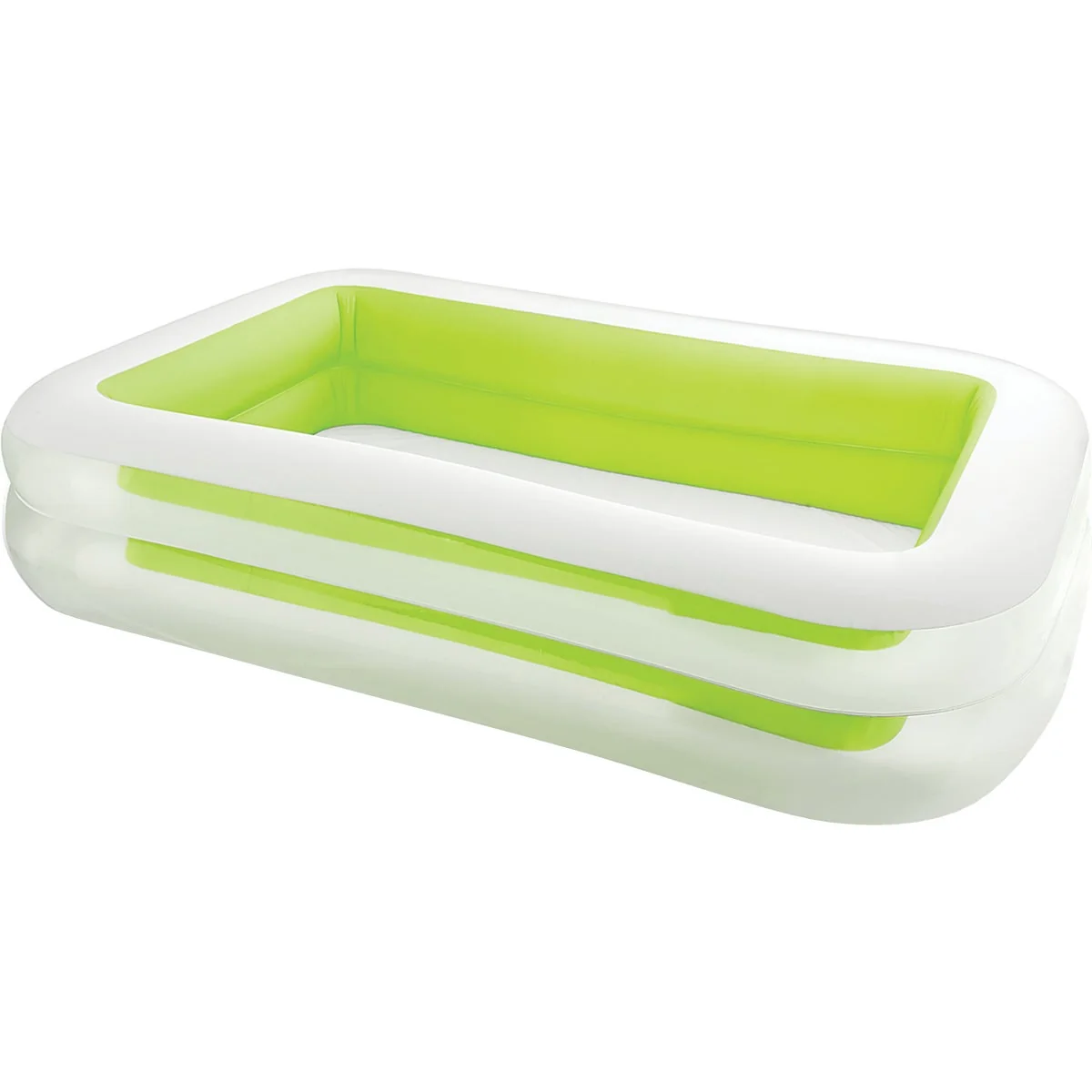 Natural Intex 69 In. W. x 103 In. L. x 22 In. D. Green Vinyl Family Inflatable Swimming Pool Smart