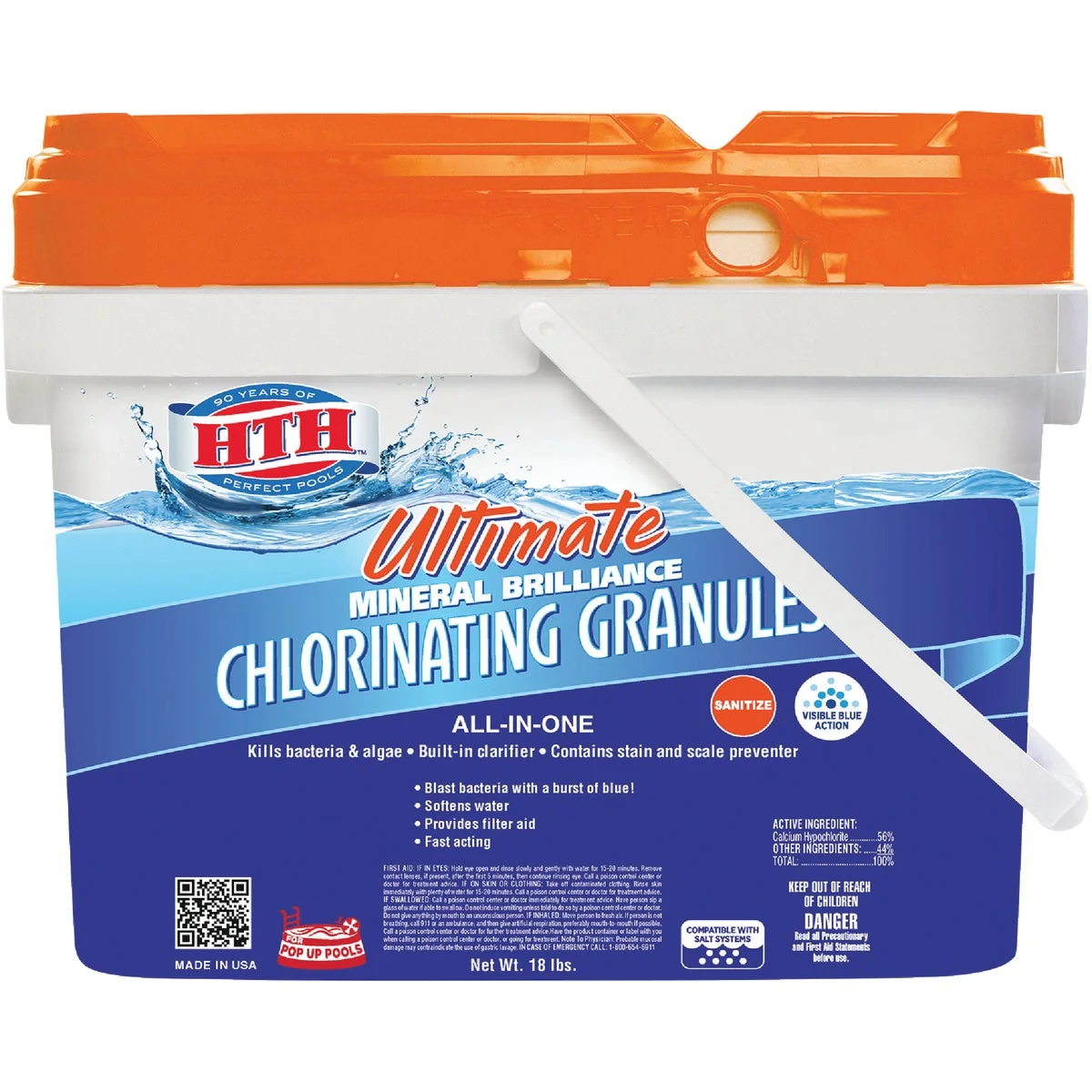 Dependable HTH 18 Lb. Mineral Brilliance Chlorine Granule Refined