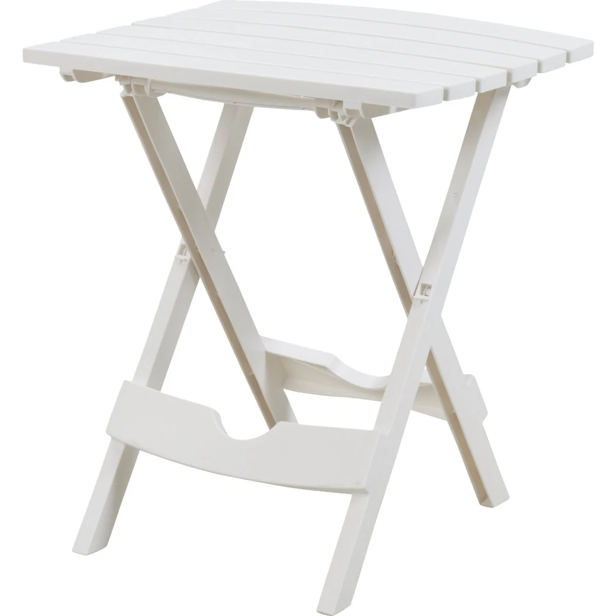 Easy-to-Use Adams Quik-Fold White 15 In. x 17.5 In. Rectangle Resin Folding Side Table Verified